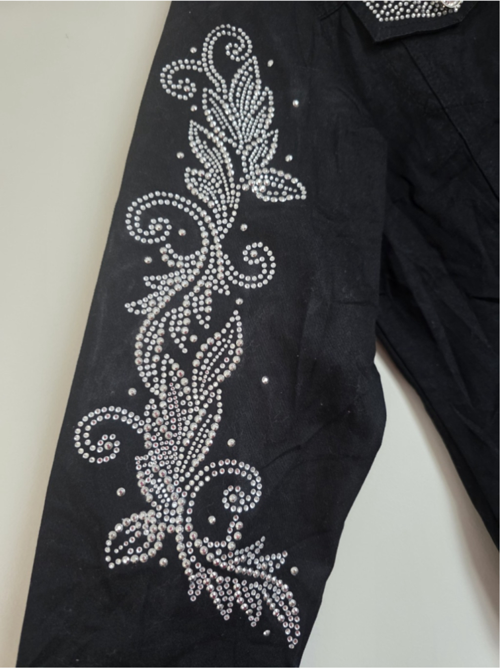 Vintage Isaac's Designs Rhinestone Western Academia Statement Jacket L - Picture 4 of 11